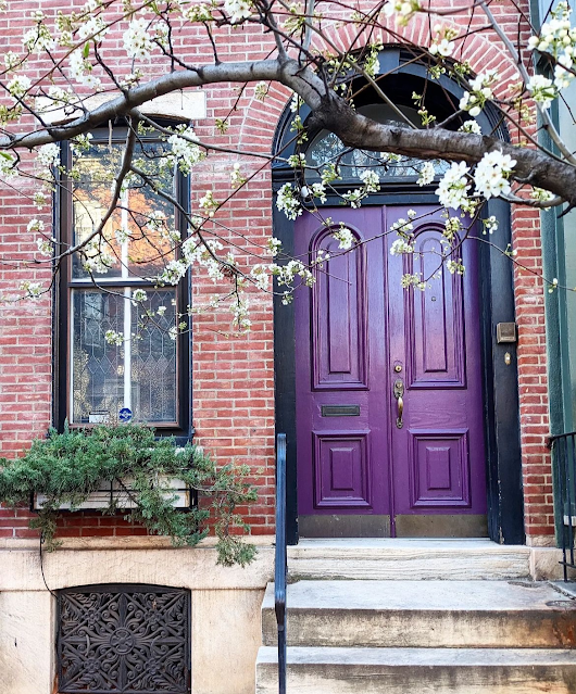 purple Philly PA doorway