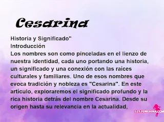 significado del nombre Cesarina