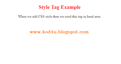 HTML Style Tag Example