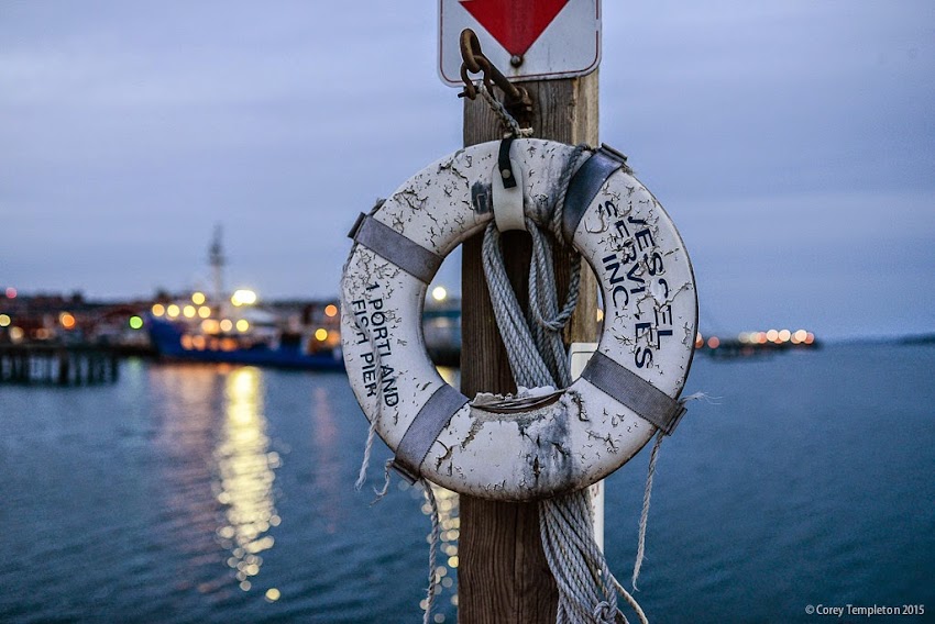 Portland, Maine Spring March 2015 life preserver at Fish Pier photo by Corey Templeton