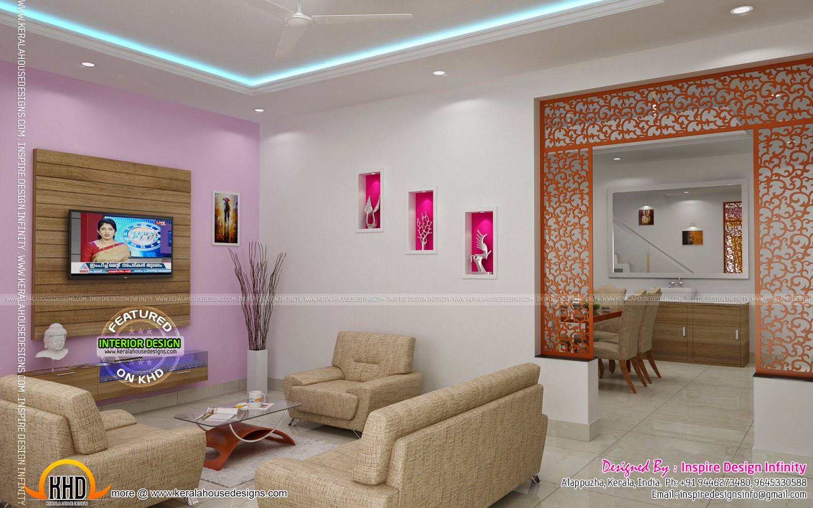  Interior  designs  by Inspire Design  Infinity Kerala home  