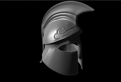 3d Model of my new spartan helmet, shaded