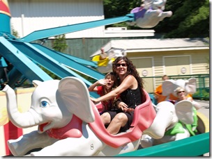 Amelia and Michelle flying Dumbo