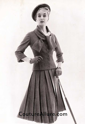 bergdorf pleated suit, 1955