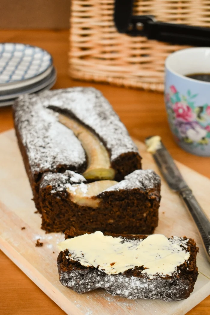 Sliced Dark Treacle Banana Gingerbread