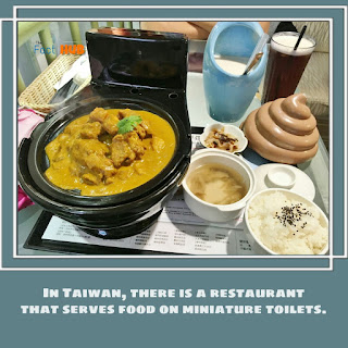 In Taiwan, there is a restaurant that serves food on miniature toilets.
