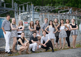 The 14 singer-dancers of Electric Youth 2016 are pictured in this portrait photo. Electric Youth performs two free outdoor summer concerts in Franklin and Norfolk in July, backed by the group’s eight-piece show band