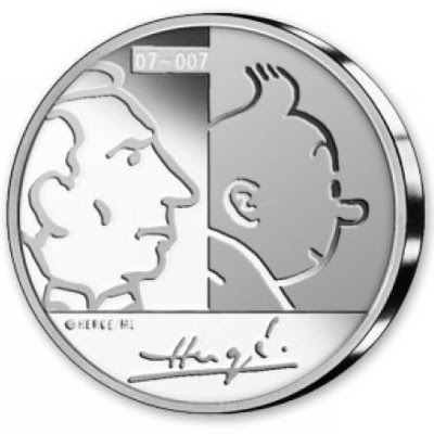 Tintin og Hergé på Euro-mønt