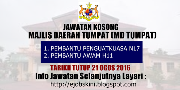 Jawatan Kosong Majlis Daerah Tumpat (Md Tumpat) - 21 Ogos 2016 