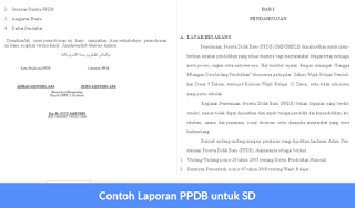 Contoh Laporan PPDB untuk SD