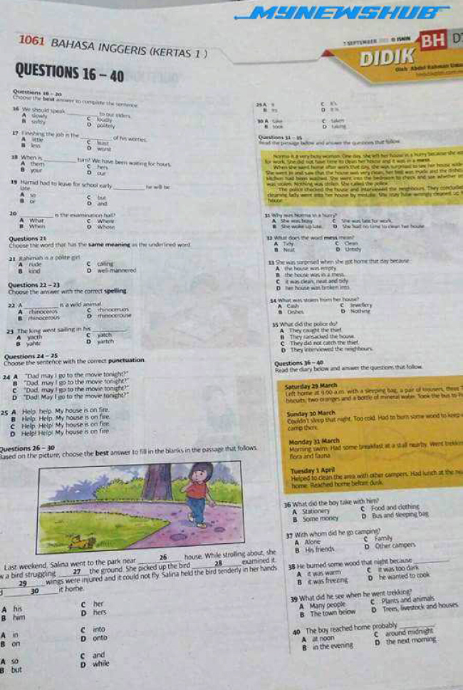 Soalan Bocor In English - Rumah Lee