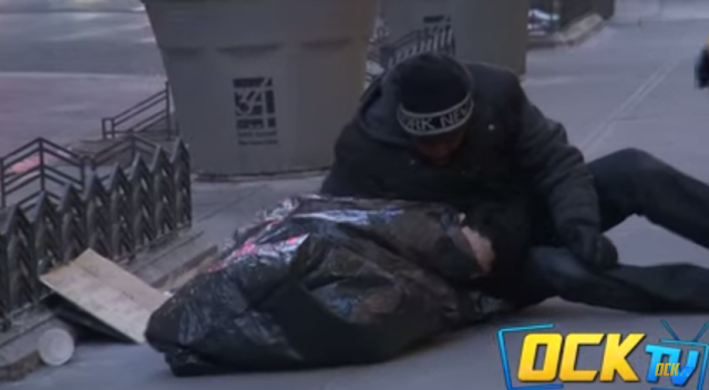 Touching Video: Homeless Boy Freezing To Death Was Help By A Homeless Man