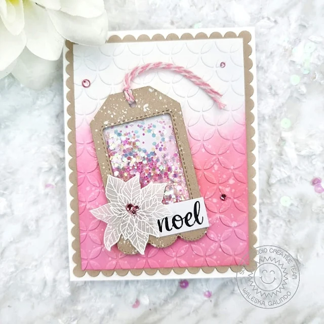Sunny Studio Stamps: Mini Mat & Tag Die Focused Holiday Card by Waleska Galindo (featuring Classy Christmas, Fancy Frame Dies)