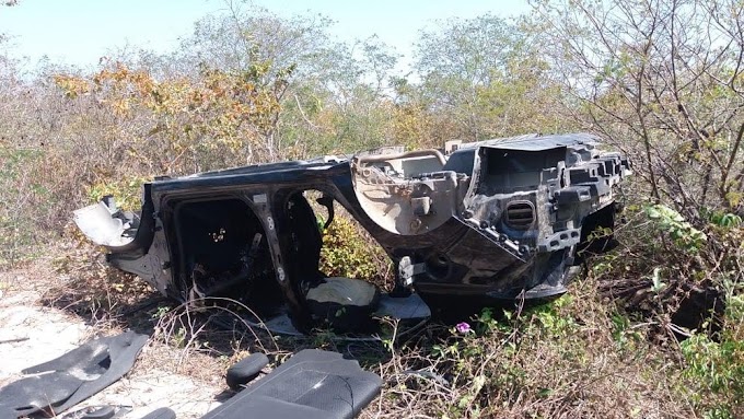 PRF descobre 'cemitério' de veículos roubados em Chorozinho, no Ceará