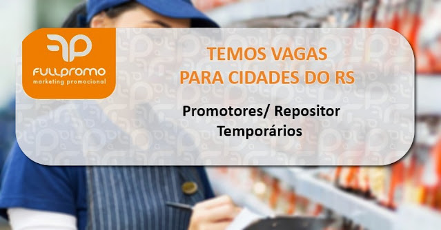 Agência seleciona Promotores / Repositores em diversas cidades do RS