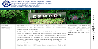 Chemical Engineering Jobs in Central Salt and Marine Chemicals Research Institute