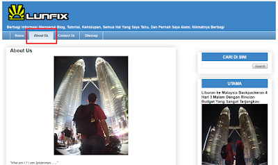 Cara Membuat About Us Sederhana Pada Blogspot, Bisa Juga Diterapkan Untuk Membuat Disclaimer dan Privacy