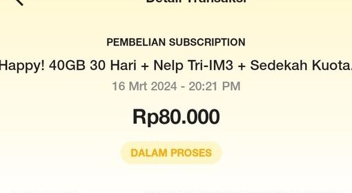 Cara Mengatasi Pembelian Kuota Tri di bima+ Tidak Berhasil Melainkan Dalam Proses