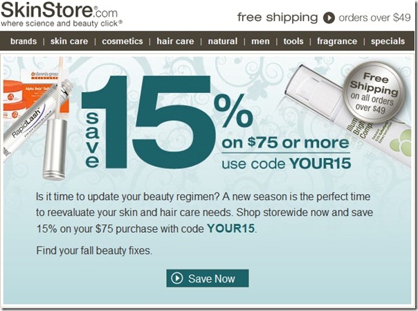 save 15% skinstore