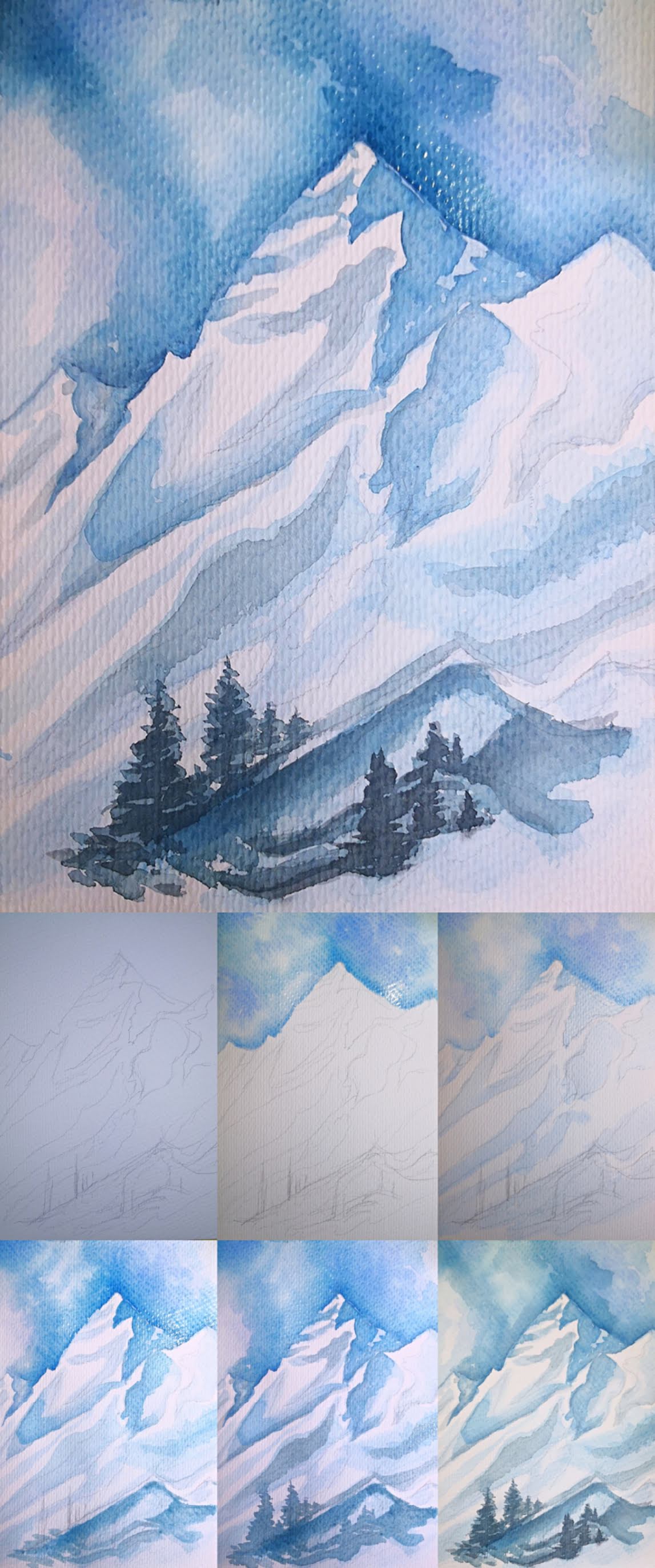 2 How to draw snow mountains