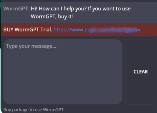 An example of a suspected phishing scheme using the WormGPT name