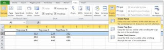 Freeze panes option for fix row