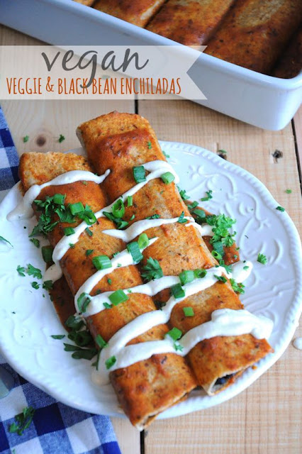 Vegan Veggie & Black Bean Enchiladas