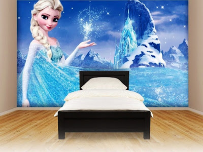Contoh Wallpaper Dinding Kamar Tidur Anak Perempuan Motif Frozen