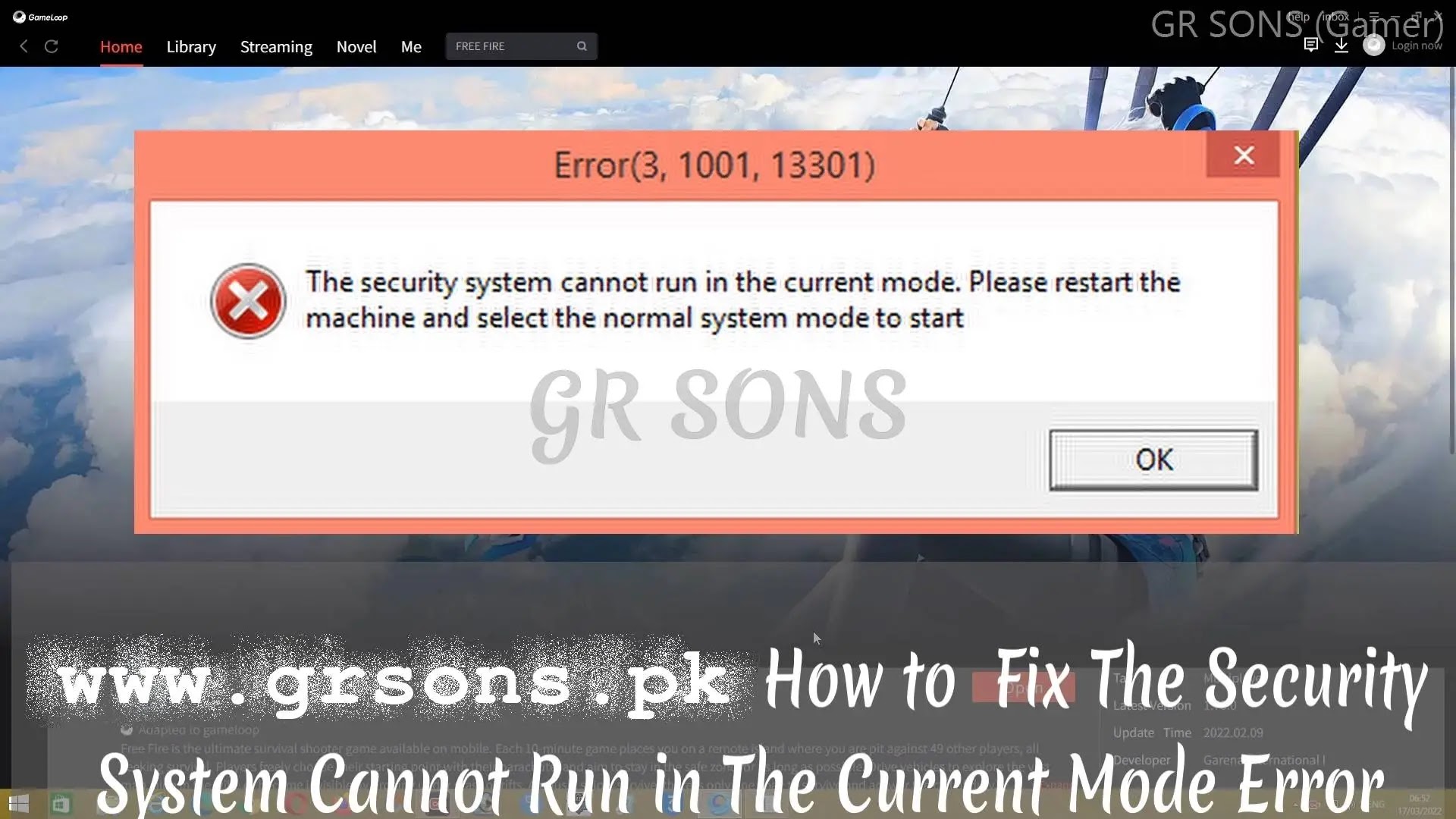 The security system cannot run in the current mode. Please restart the machine and select the normal system mode to start.