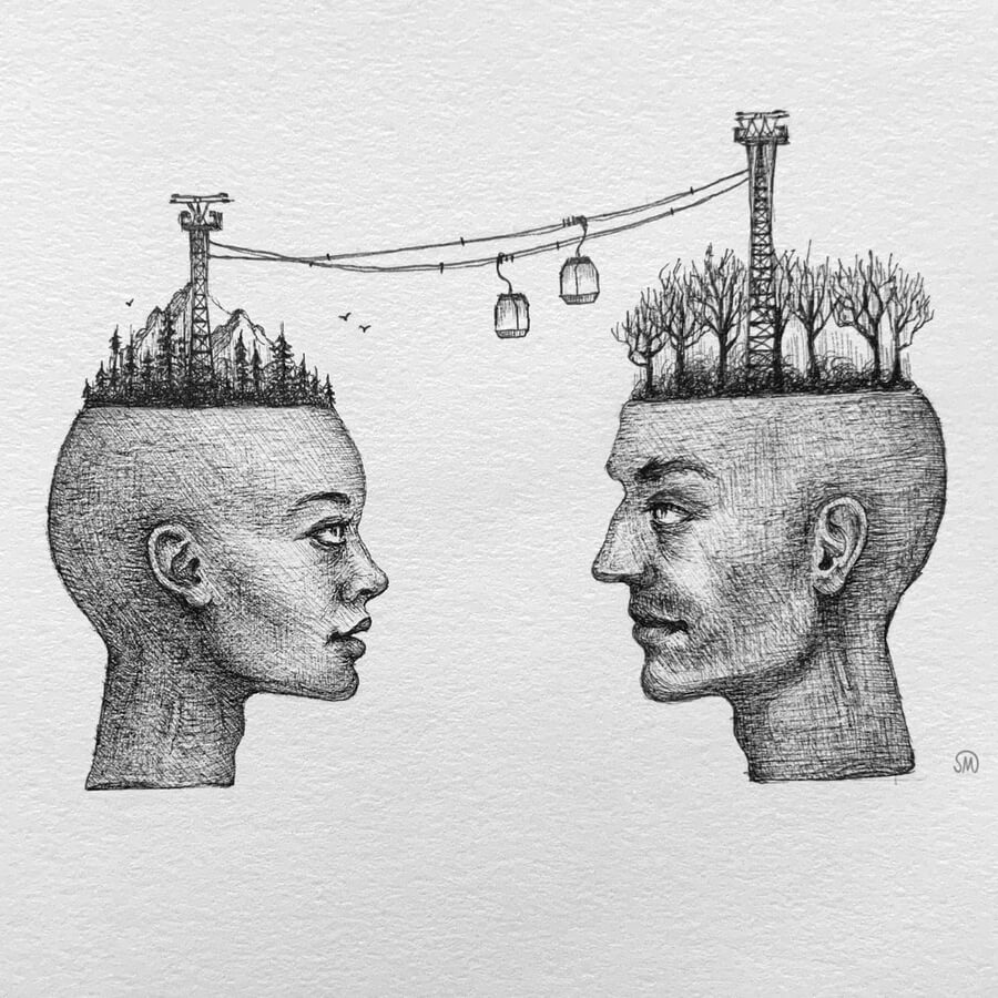 03-Perfect-synchronicity-Surreal-Drawings-Silvia-Mukherjee-www-designstack-co