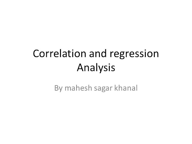 Correlation and regression analysis (reference material)