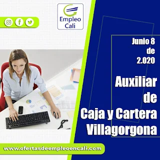 Empleo en Villagorgona como AUXILIAR DE CAJA Y CARTERA