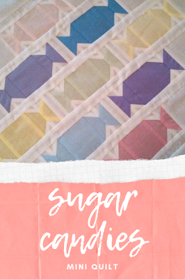 The Sugar Candies mini quilt pattern is a fun quilt to make for a party! It would look great in Halloween prints!