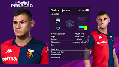 PES 2020 Faces Cristian Romero by Milwalt