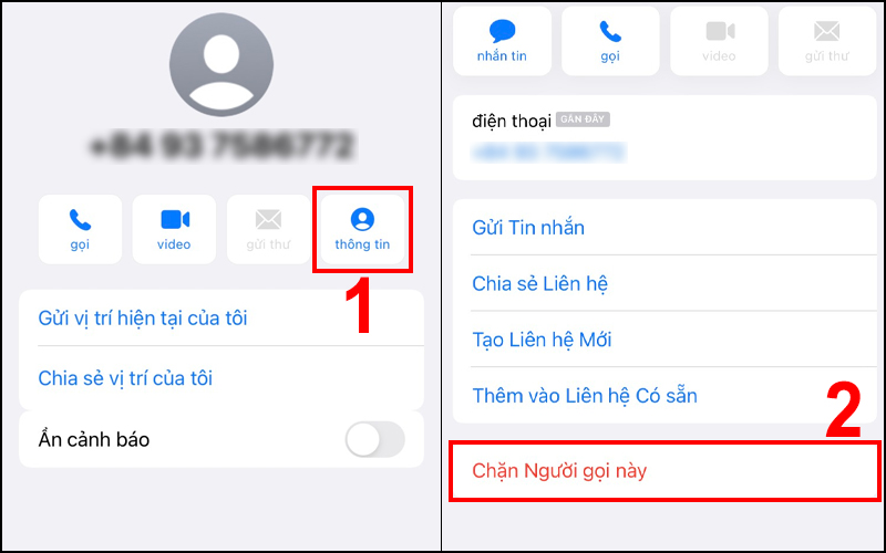 Nhấn chọn Chặn Người gọi này