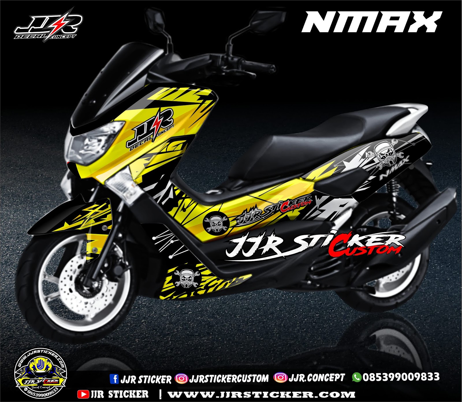 Decal Sticker  Striping Yamaha  NMAX  Kuning Merah keren 