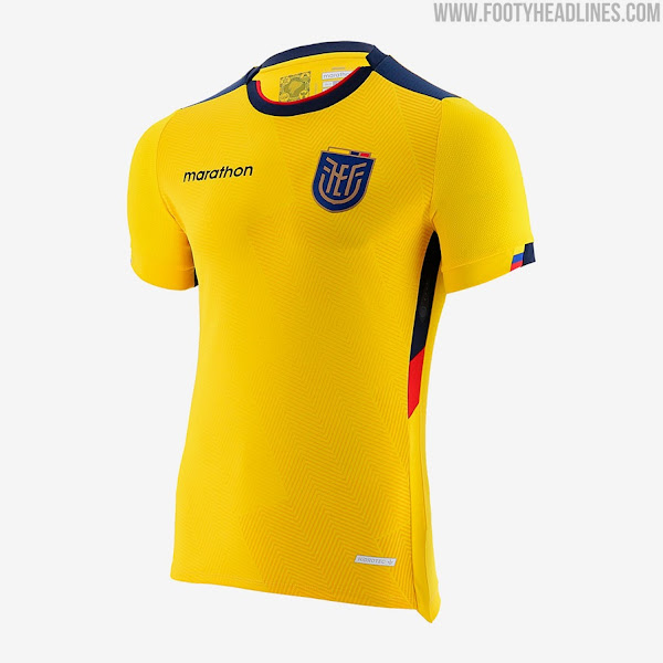 Ecuador New Arza Soccer Jersey Yellow/Blue 100% Polyester 