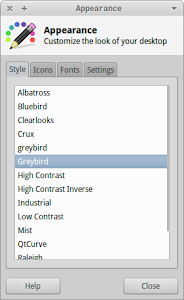 Change appearance dialog in Xubuntu