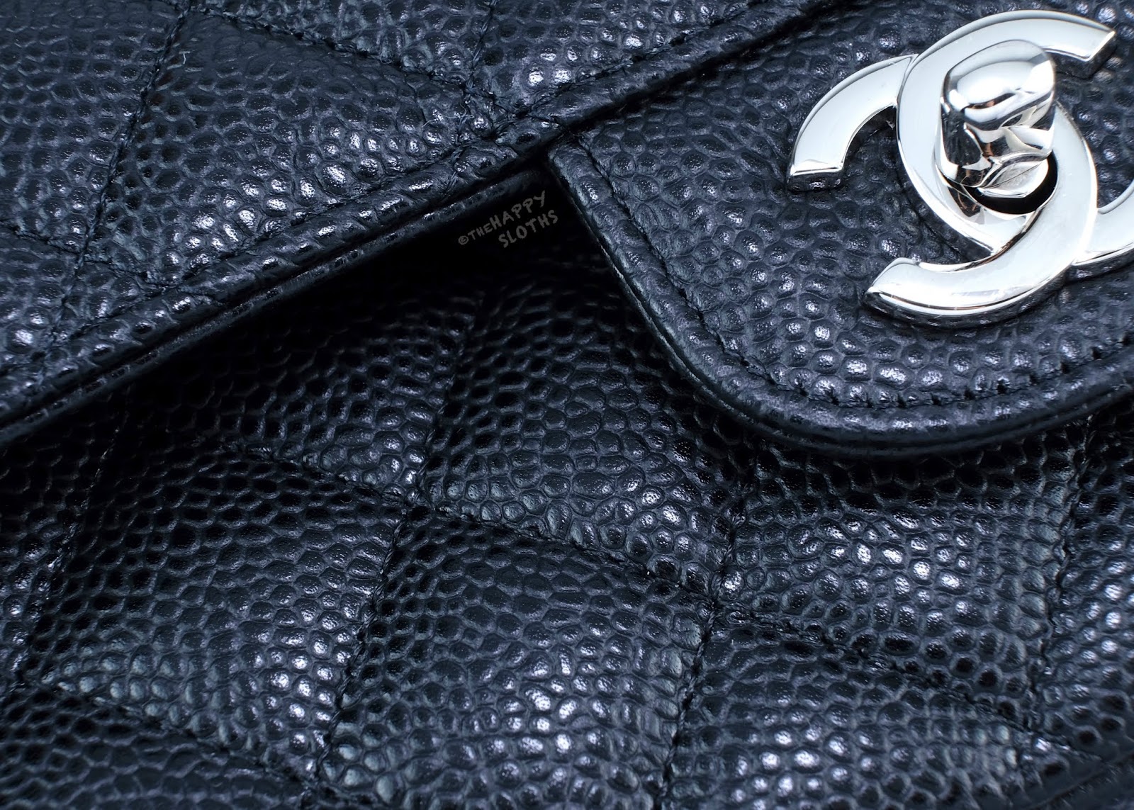Chanel | Medium Classic Flap Handbag in Black Caviar Leather with Silver Hardware | Grained Calfskin: Review