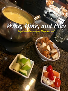 The green goddess fondue at the Melting Pot restaurant in St Petersburg, Florida has swiss, cheddar, and green goddess dressing mixed together with dipping choices.