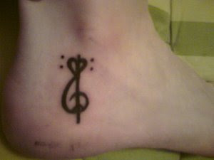 Love and music on single tattoo