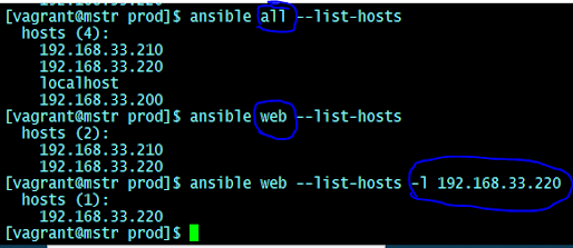 Listing inventory host using ansible command