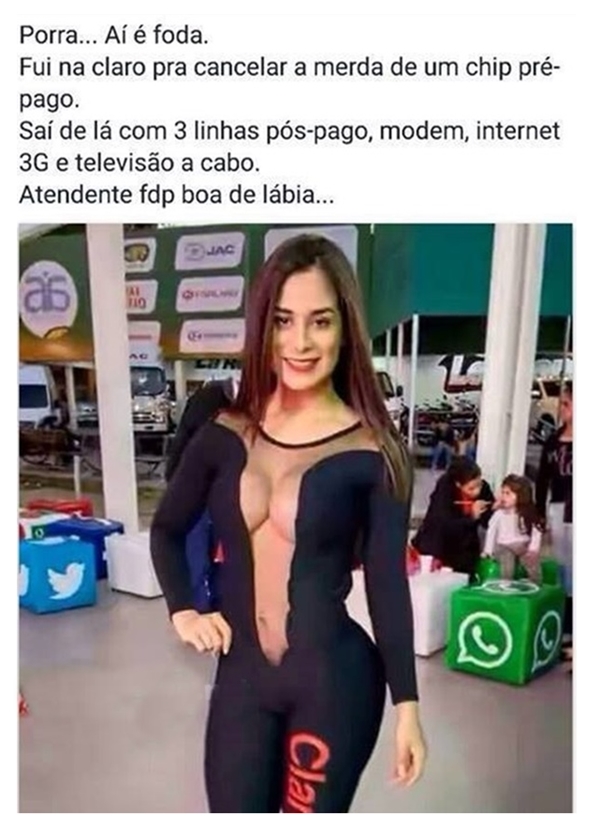 Quando a vendedora é boa de lábia