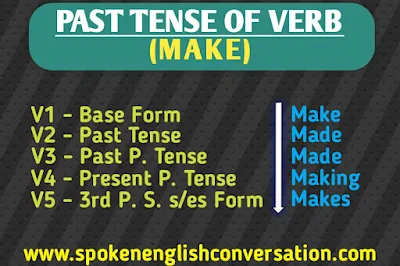 V1 V2 V3 V4 V5 FORM OF MAKE, Past Tense and Past Participle