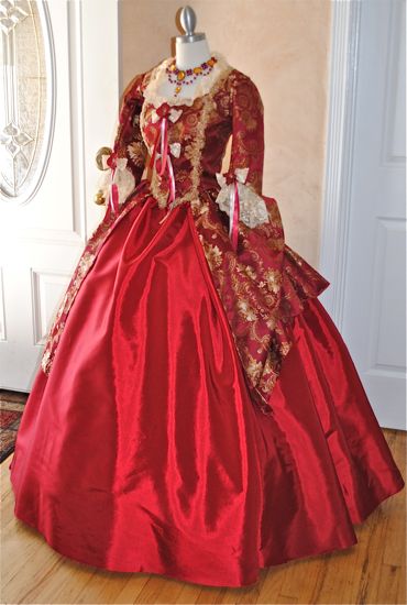 Royal Red and Gold Victorian Costume Dress