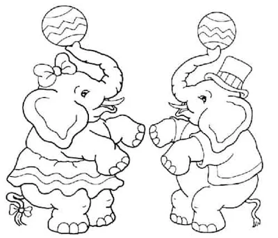 elefante circo para colorir