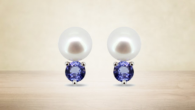 Tanzanite Pearl Earrings