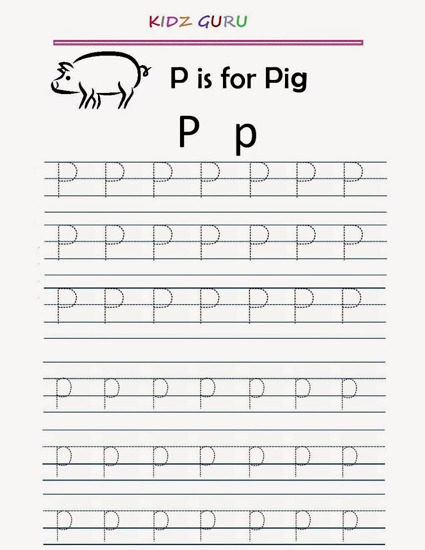 Printable Tracing Worksheet - Alphabet P p