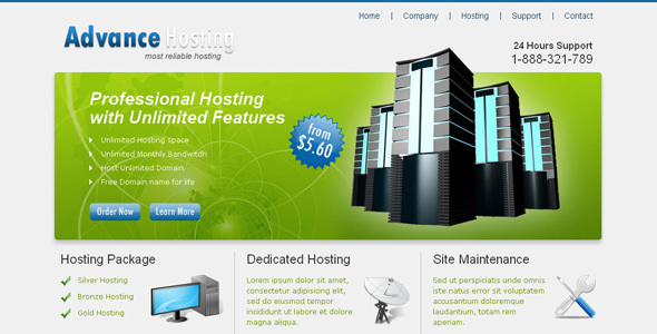 Advance Hosting - Web Hosting Template - ThemeForest Item for Sale