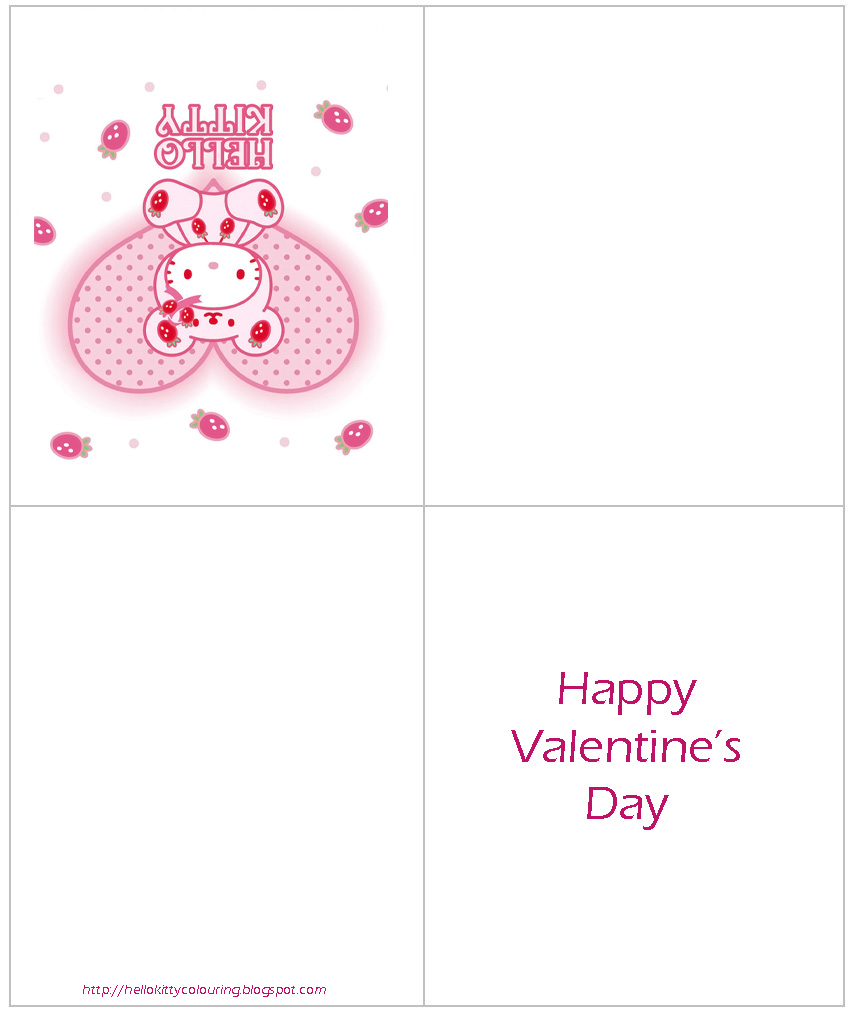 hello kitty printable valentines card